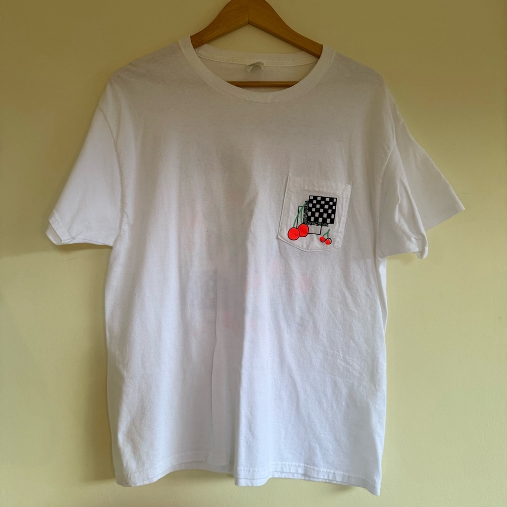 Hanes White Tee with Graphic Pocket